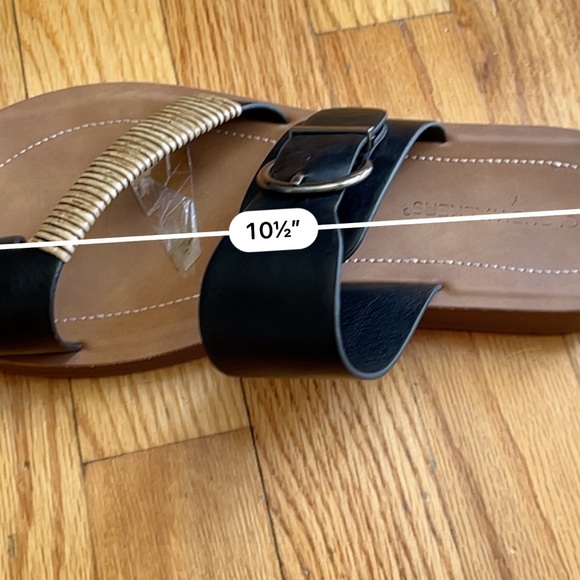 Cloudwalkers open-toe sandals with black leather buckle and raffia wood 8W wide - Picture 7 of 13